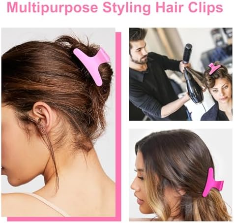 Ondder Pink Butterfly Hair Claw Clips for Styling and Sectioning - Makeup Hair Clamp Clips for Women and Girls - Image 6