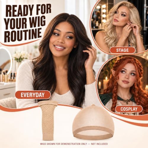 Latex Bald Cap for Adults, Realistic Nude Costume Cap (4PACK) - Image 7