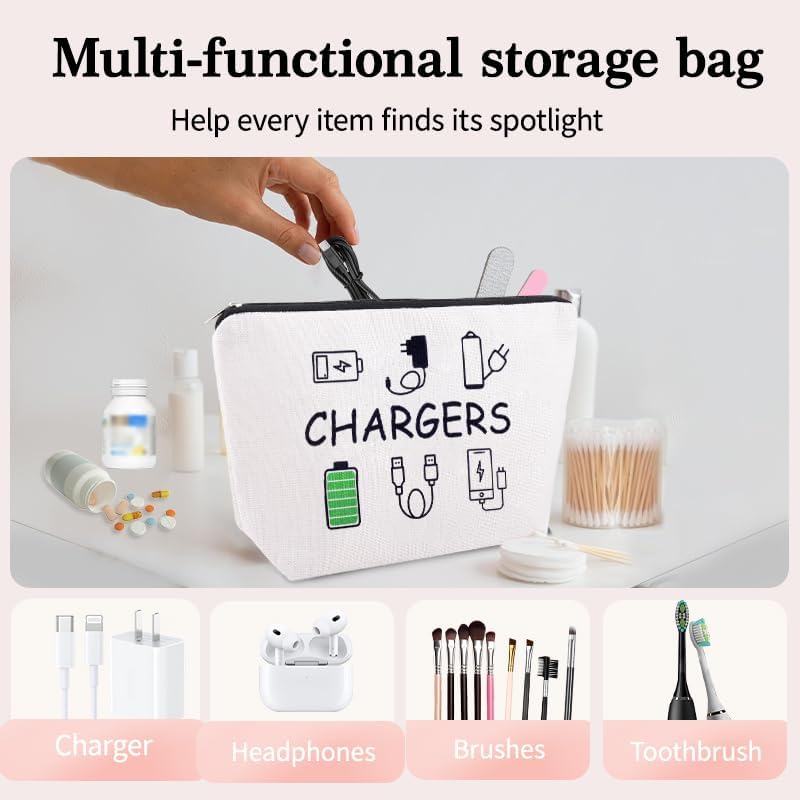 Charging Cable Organizer Bag Pouch Travel Elastic Silicone Cable Straps Cord Organizer Anti Loss Portable Earphone Plug Charger Storage Bag Data Cables Protector Cover Charge Cord Tie Wrap Protection - Image 2