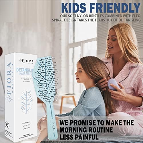 Fiora Naturals Detangling Hair Brush for Women, Detangler Hair Brush, Blue - Image 5