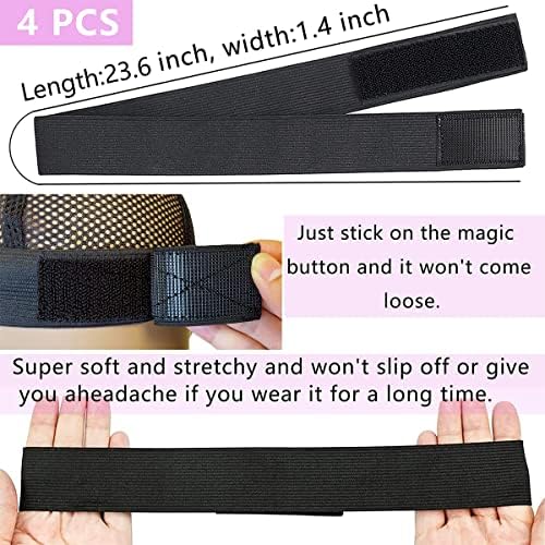 Adjustable Elastic Bands for Wigs and Lace Frontals - 4 Pcs Melt-Resistant Grip Bands, Edge Wraps to Lay Edges and Keep Wigs in Place - Image 3