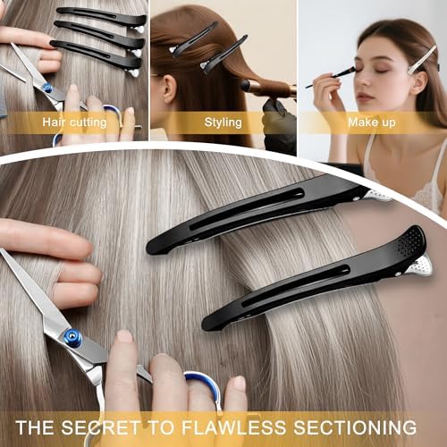Duck Bill Hair Clips for Women 12 Pcs Black for Hair Styling Clips - Image 6