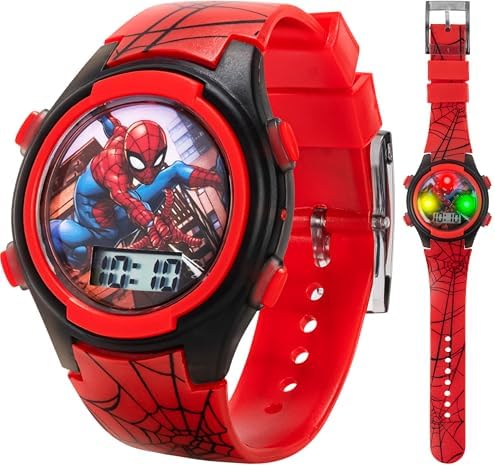 Marvel Spider-Man Kids Watches – Digital Display, Interactive Features, Adjustable Strap, Vibrant Spider-Man Graphics, Durable for Active Kids by Accutime
