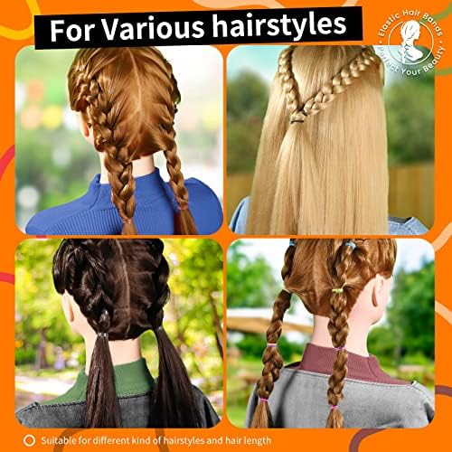 Teenitor Hair Elastics, 2000pcs Hair Rubber Bands, Clear,Black,Brown - Image 3