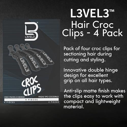 L3 Level 3 Croc Hair Clips for Styling, All Hair Types, 4-Pack - Image 5