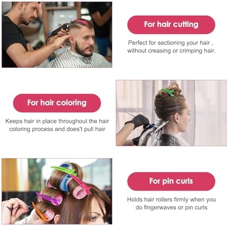 AIMIKE Neon Hair Clips, 12 Pcs Professional Sectioning and Cutting Clips for Hairdressers - 4.3" Long Duck Billed Rollers for Styling - Image 4