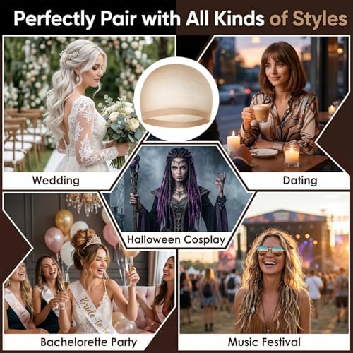 MEEZY 24 Pcs Skin Colored Wig Caps for Women, Non-Slip Stocking Cap for Lace Front Wig, Funny Party Cosplay Hair Cap Closed-End Hair Nets for Bachelorette Party Halloween Costume Birthday Wedding - Image 6
