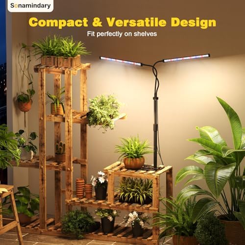 LED Grow Lights for Indoor Plants, Tripod Stand, Dual Head - Image 6