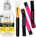 Wig Glue for Lace Front Wigs, Waterproof Lace Front Wig Adhesive & Silicone Applicator for Wigs, Strong Hold Transparent Lace Glue Edge Band for Hair Replacement Invisible Hair Bonding Adhesive(4PCS) by Goiple