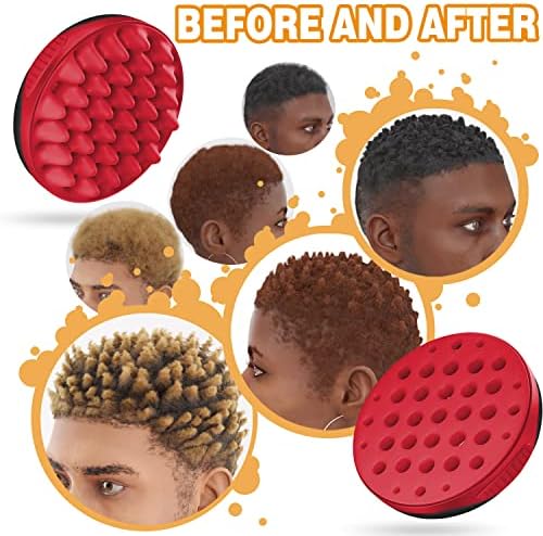 WTTORDE Silicone Curly Hair Brush, Twist Wave Tool with Big and Small Holes for Afro Curls, Two-Sided Use for Men, Women, Boys, and Girls, Red, 1 Pcs - Image 2