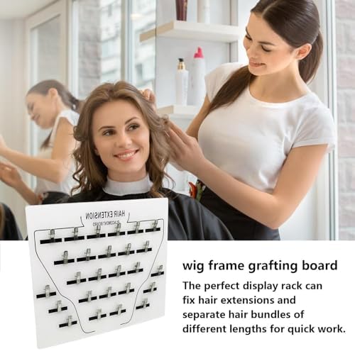 Extension Holder - Acrylic Hair Extension Organizer, Styling Hair Separator Board | Hair Tinsel Storage Plate with Clip for Wig Grafting, Sectioning, and Display for Home & Salon Use - Image 3