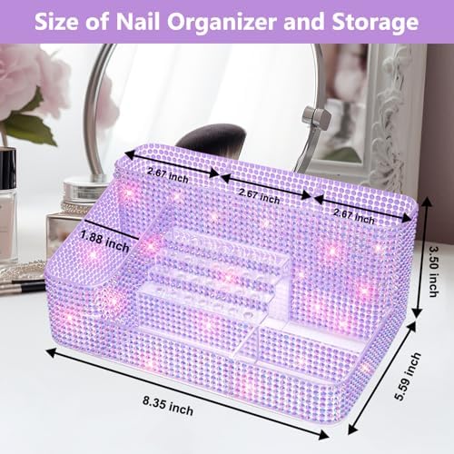 CGBE Nail Drill Holder, 28 Holes Nail Drill Bit Holder - Diamond Purple - Image 5