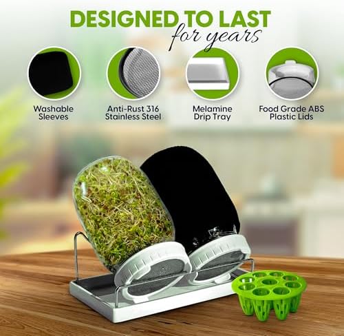 Sprouting Jar Kit - 2 Mason Jars with Broccoli & Alfalfa Seeds - Image 7