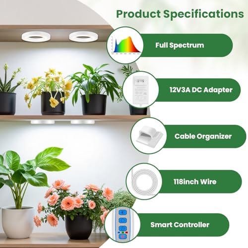 3.5" Grow Lights for Indoor Plants, 36W Full Spectrum Plant Light - Image 4