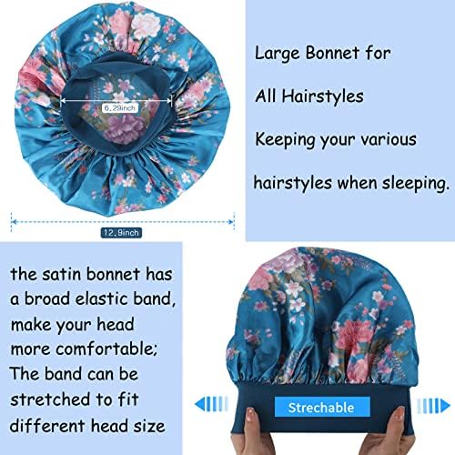 3PCS Bonnets for Women,Silk Satin Bonnet Hair Bonnet for Sleeping - Image 4