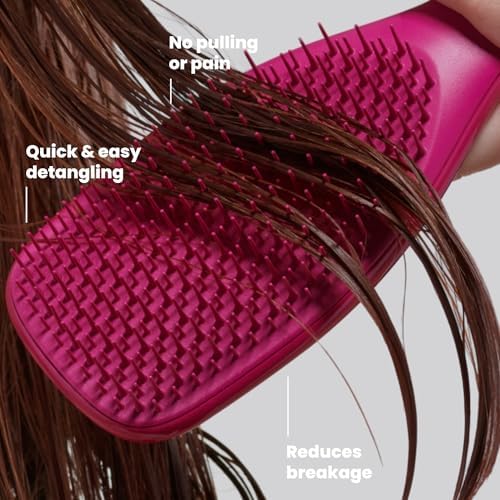 Tangle Teezer Ultimate Detangler Brush, Straight to Wavy, Raspberry - Image 4