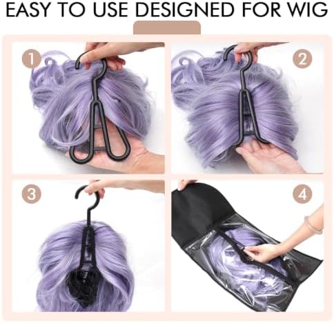 Black Wig Storage Bags with Hanger, 6PCS for Wigs&Hair Extensions - Image 4