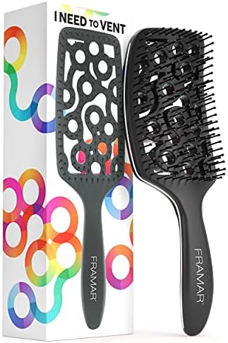 FRAMAR Professional Vented Hair Brush, Curved Hair Brush For Blow Drying by FRAMAR