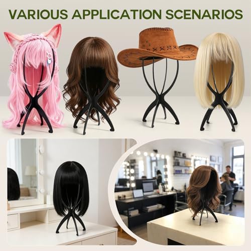 Wig Head Stand with Wig Brush Comb Set Travel Wigs Holder Comb Set for Women Human and Synthetic Hair | 2in 1 Wig Milk Spray & Shampoo Hydrates & Moisturizes, Promotes Silkiness & Shine Easy Combing - Image 3