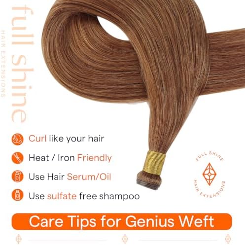 Full Shine Genius Weft Hair Extensions Human Hair for Women 18 Inch 80g - Image 6