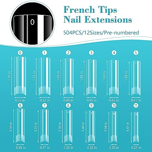 LIONVISON XL Square Nail Tips: 504PCS NO C Curve Clear Nail Tips - Image 6