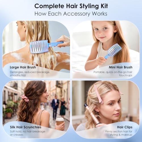 Hair Brush, Large & Mini Curved Vented Detangler Brushes for Women Girls - Image 5