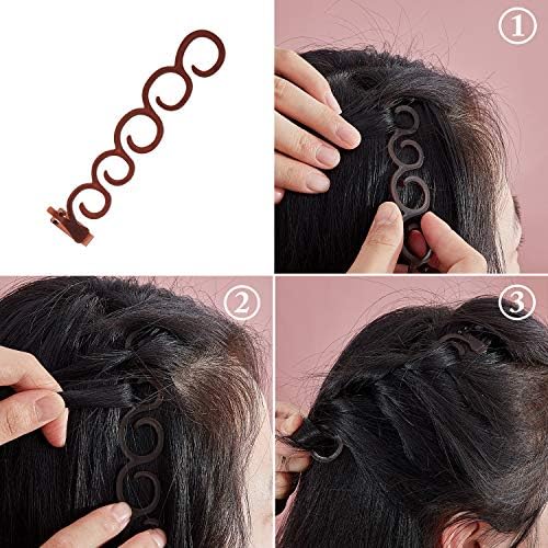 WILLBOND 14 Pieces Hair Braiding Tool Hair Styling Accessories Kit with Mini Rubber Bands for French Hair Fishbone Braid Tool and DIY Hairstyle Favors for Girls Women - Image 3