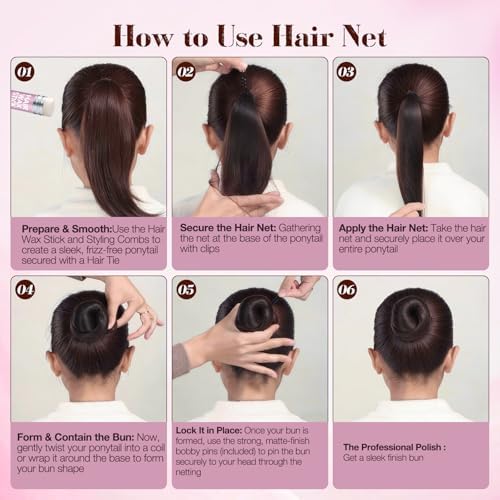 Black Bun Maker, Hair Donuts for Buns,Ballet Bun Kit - Image 7