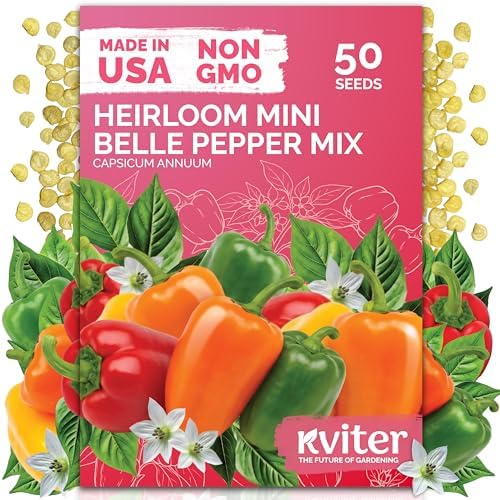 50 Mix Sweet Mini Peppers Heirloom Vegetable Seeds, Capsicum Annuum by KVITER