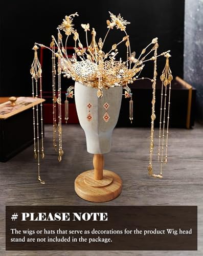 CHADWICK 21-Inch Pinnable Canvas Wig Head Stand, Beige - Image 2