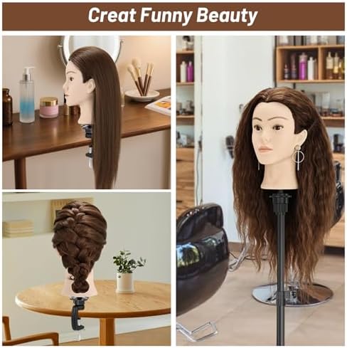 24" Mannequin Head with Hair for Hairdressing Training and Hair Styling - Image 5