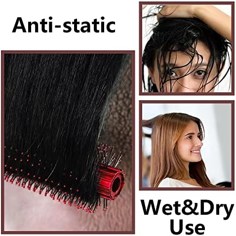 4 Pcs Hair Brush Set, Includes Anti-Static Massage Oval Comb, Detangling Brush, Round Hair Brush, Vented Hair Brush, for Women, Men, and Kids - Image 5