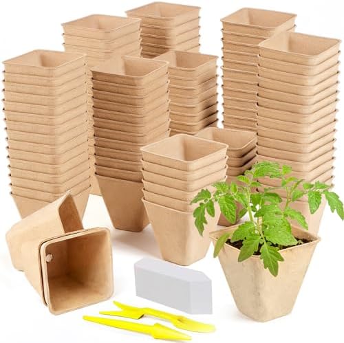 Peat Pots, 165 Pack 3.15 Inch Seed Starter Pots for Seedlings by Doubleggs