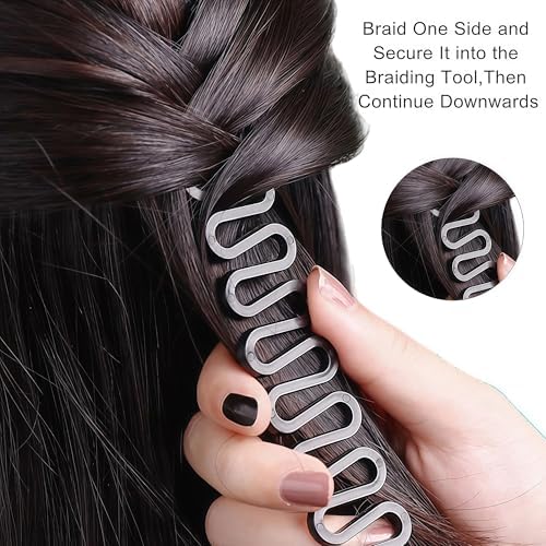 6PCS Hair Braiding Tool Hair Styling Accessories Kit Womens Hair Styling Clip DIY French Hair Braiding Tool Roller Bun Maker French Centipede Braiders Hairstyle Braid Tool for DIY Hairstyle Favors - Image 4