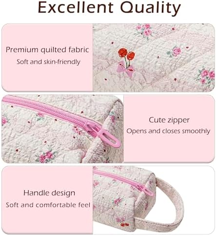 RSRSLEII Quilted Hair Tools Travel Bag with Cherry, Portable&Foldable - Image 4