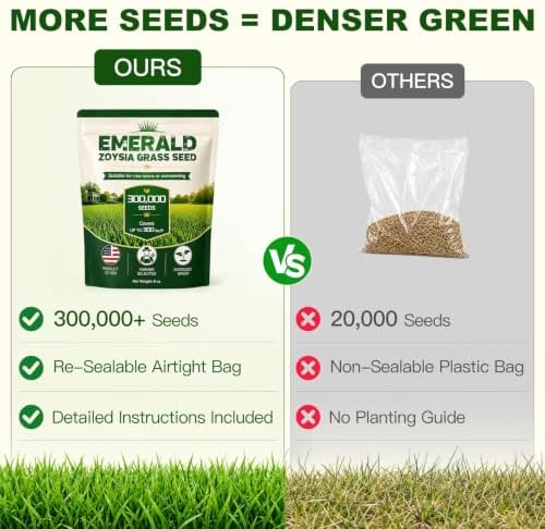 8 oz Emerald Zoysia Grass Seed, Premium Seeds for Lawn, Soft & Dense - Image 5