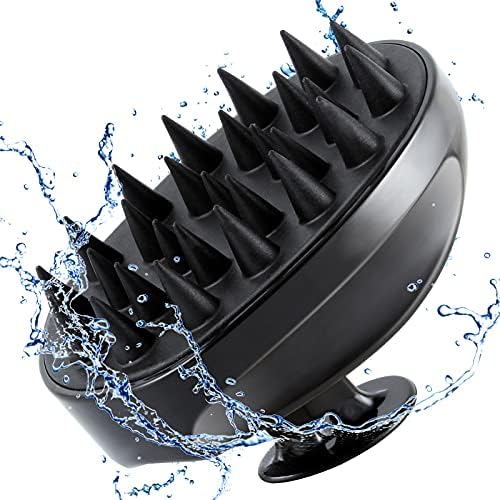 Sosoon Scalp Massager Shampoo Brush, Hair Scalp Scrubber Shower Hair Brush Head Massager for Stress Relax Hair Growth, Dandruff Brush Scalp Exfoliator for Women Men Kids Pets, Black by Sosoon