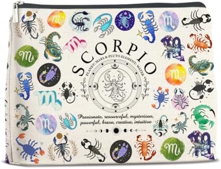 LyoGao Scorpio Gifts for Women, Scorpio Zodiac Makeup Bag, Scorpio Birthday Gifts for Women Astrology Lovers by LyoGao