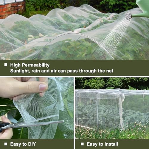 Garden Netting Pest Barrier, 10x50 FT Ultra Fine Mesh Insect Netting - Image 2