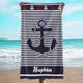 JML Personalized Beach Towel with Name, Custom Anchor Beach Towel, Customized Microfiber Pool Towel, Quick Dry & Absorbent Swim Towel for Adult,Anniversary, Birthday, Summer Holiday,Vacation by JML