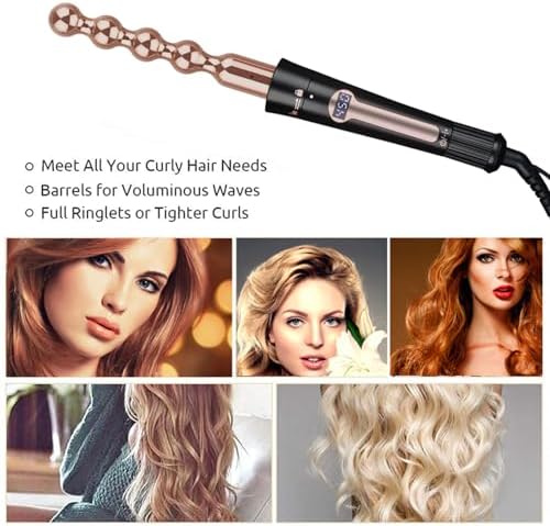 Curling Iron, Curling Wand Set (Classic Rose Gold, Curling Iron (0.35" -1.25")) - Image 3