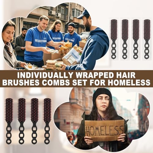 36PCS Bulk Hair Brushes for Homeless Individually Wrapped Hair Brush Bulk - Image 5