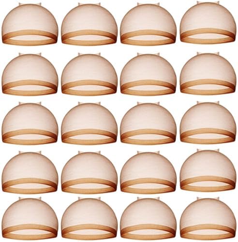 FDBJulyy 20 Pcs Dark Brown Transparent HD Wig Cap, Thin Nylon Cap for Women, Suitable for Parties, Weddings, Graduations, Halloween by FDBJulyy