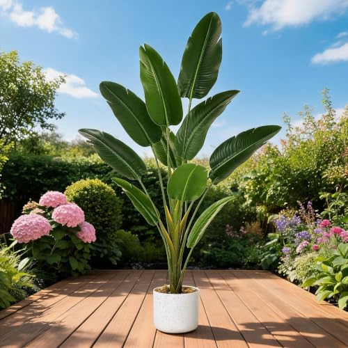 Garvee 4FT Artificial Banana Tree with Planter, Fake Tropical Trees - Image 6