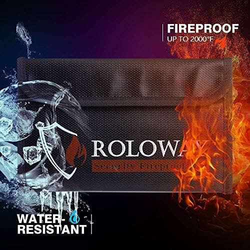 ROLOWAY Small Fireproof Bag (5 x 8 inches), Non-itchy Fireproof Money Bag for Cash, Valuables, Passport, Currency & Keys (6-Pack) - Image 3