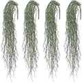 4 Pcs Fake Hanging Plants, 36" Artificial Hanging Grass Plants Greenery Vines UV Resistant Faux Trailing Plants for Indoor Outdoor Wall Shelf Porch Boho Home Patio Decor(Green) by dallisten