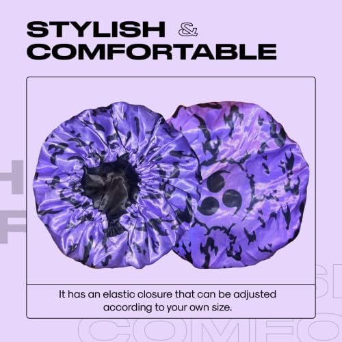 Large Silky Design Anime Bonnet with Elastic Soft Band Adjustable for Women and Men, Comfortable Satin Fabric, CursedM B - Image 3