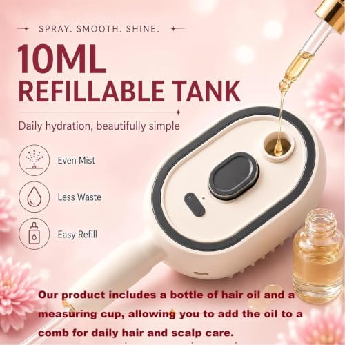 Electric Mist Air Cushion Comb, Self‑Cleaning Spray Hair Brush - Image 5
