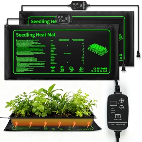 2 Pack Seedling Heat Mat with Thermostat for Plants Seed Starting,10"x20.5" by RooTrimmer
