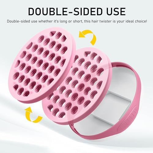 Silicone Curl Brush with Pick and Spiral Cavities, Two-Sided Hair Curling Tool for Afro Curls, Small Holes Curler for All, Pink, 1 Piece - Image 6